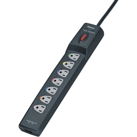Fellowes 7 Outlet Surge Phone Protector, FEL99110 99110
